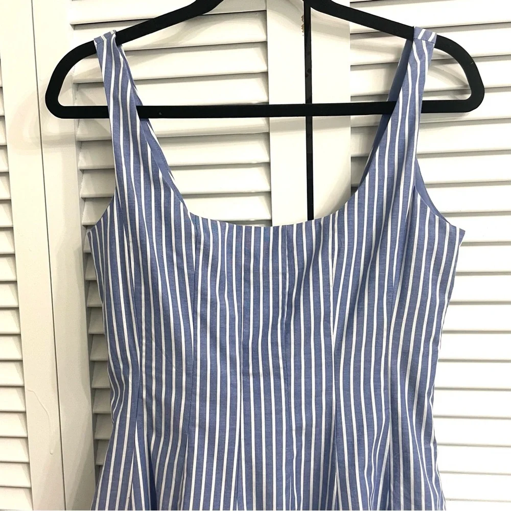 NWT Cynthia Rowley Womens Blue White Stripe Fit & Flare Sundress Sleeveless Sz 4 - Picture 2 of 13